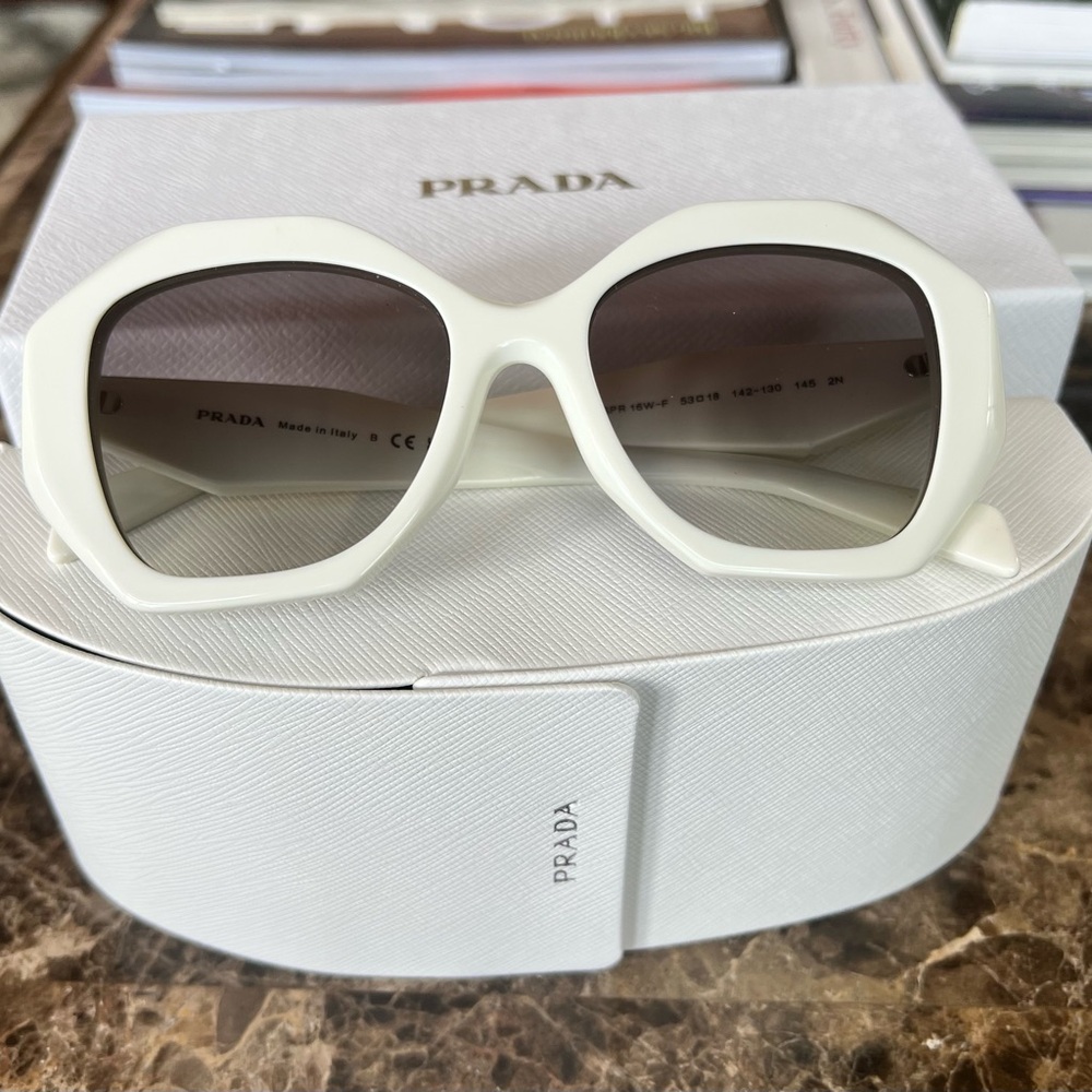 Prada White Gradient Lens Sunglasses